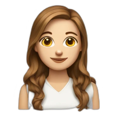 developer white girl brown hair with laptop sticker