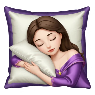 sleeping beauty brunette white girl with a silk pillow sticker