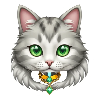 A cat with a diamond cubanlink chain sticker