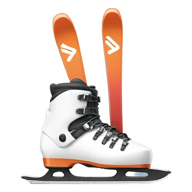 White Ski boots and a pair of skis sticker