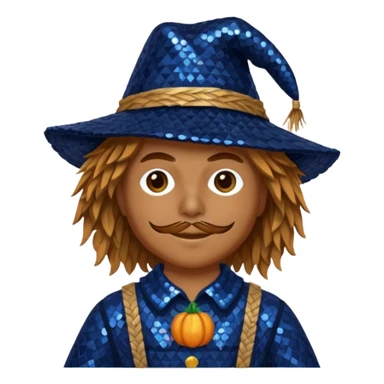 Scarecrow from Oz with dark blue sequin outfit sticker