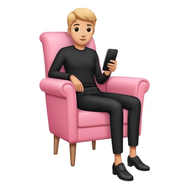 A walking human like pink chair with a legs and black trousers  sticker