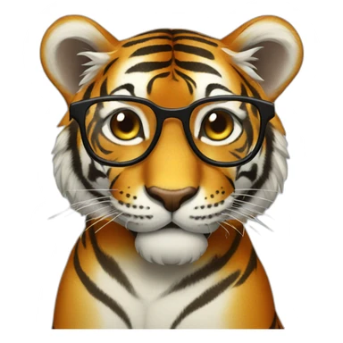 Tiger with glasses  sticker