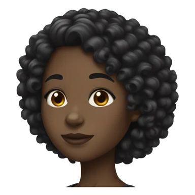 Black girl with black curly hair  sticker