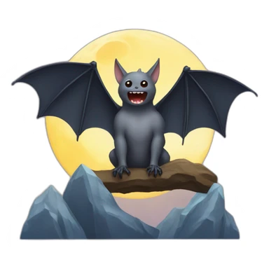 Bat in mountain and the moon sticker