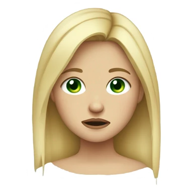 Blonde green eyes girl crying  sticker