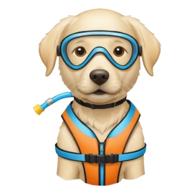 White labrador with snorkel and and swimmers vest sticker