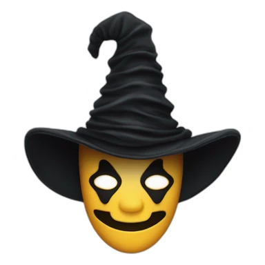 evil harlequin Three-cornered hat with a black veil that covers part of the face. sticker