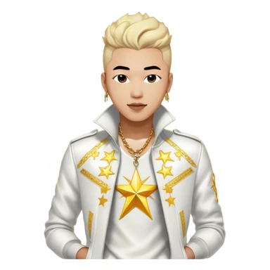 Cinematic Realistic portrait of Sơn Tùng M‑TP, shown as a dynamic pop star with a modern, stylish look and detailed contemporary clothing, illuminated by vibrant, energetic lighting that highlights his star power sticker