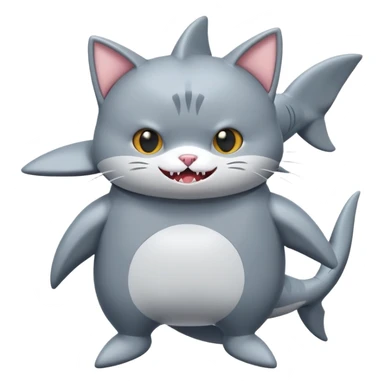 Make a cat in a shark costume sticker