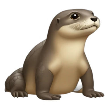 une loutre sur une tortue sticker