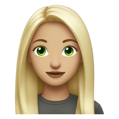 Beautiful with green eyes and straight blonde hair sticker