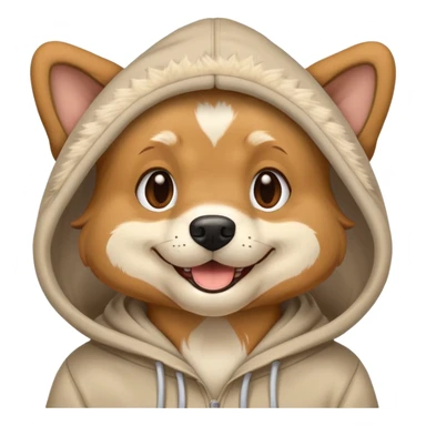 Dog wesring a hoodi sticker