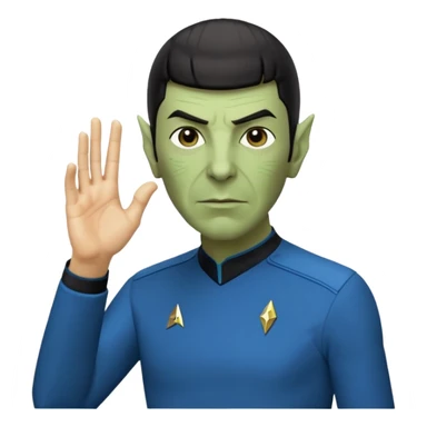 Spock with the Vulcan salute with Starfleet blue uniform (Star Trek) sticker