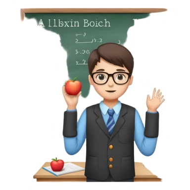 presentation of a school project at the blackboard sticker