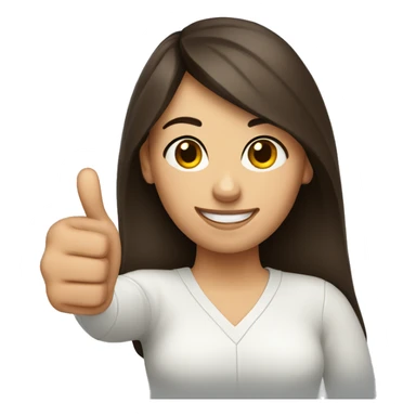 brunette woman and thumbs up sticker