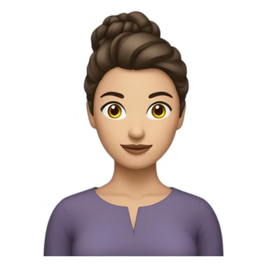 femme brune avec un chignon et les sourcils froncés sticker