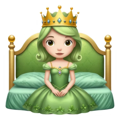 frog princess sitting on bed sticker