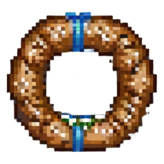 a simit, the Turkish sesame bread ring, pixel art style sticker