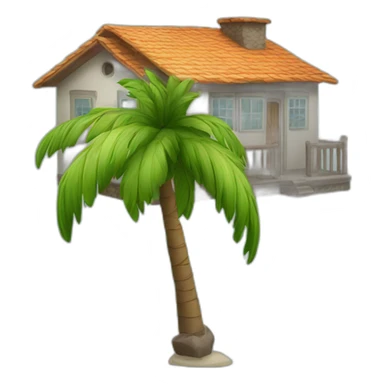 small country house palm trees sticker
