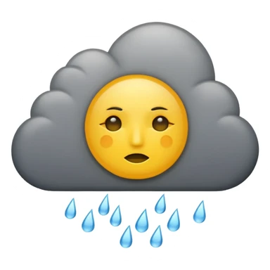 a sun with a large cloud blocking it with rain no face at all sticker