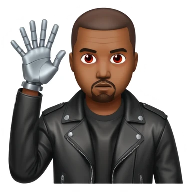 kanye west fighting evil ai robot sticker