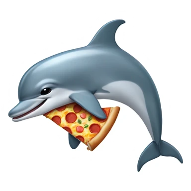 Dolphin eating pizza sticker