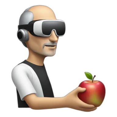 Steve jobs with apple vr headset sticker