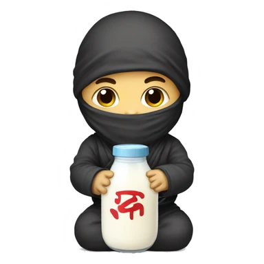 baby ninja with milk bottle  sticker