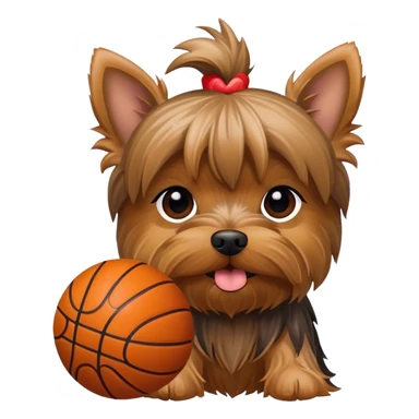 yorkie with basketball sticker