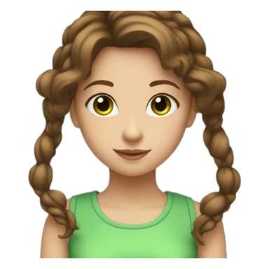a girl with brown hair and green eyes loving music sticker