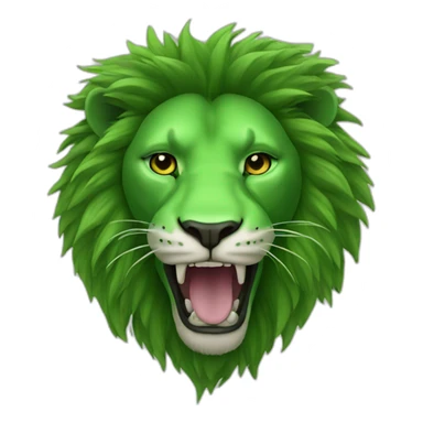 Green Lion face with joint in his mouth sticker