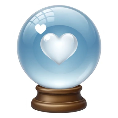 crystal ball themed white heart sticker