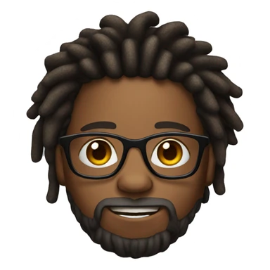 brown skin African American with dreads and glasses and beard sticker