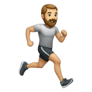 mascular beard man running sticker