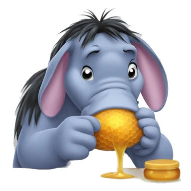 eeyore eating honey  sticker