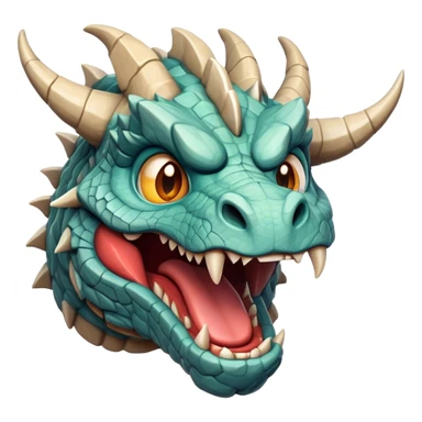 Cinematic Comical Giant Rock Dragon Portrait Emoji, Head tilted dramatically with an exaggeratedly amused expression, featuring a striking, chiseled body with bold stone textures and wide, expressive eyes brimming with playful geologic mischief; rendered with vivid, lifelike detail and dynamic, natural shadows, high shine, dramatic yet humorous, styled with an air of cheeky ancient solidity, soft glowing outline, capturing the essence of a spirited and over‐the‐top stone giant that looks ready to rumble with timeless mirth! sticker