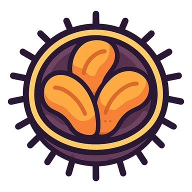uni sea urchin seafood, icon style, soft rounded edges, subtle shading sticker