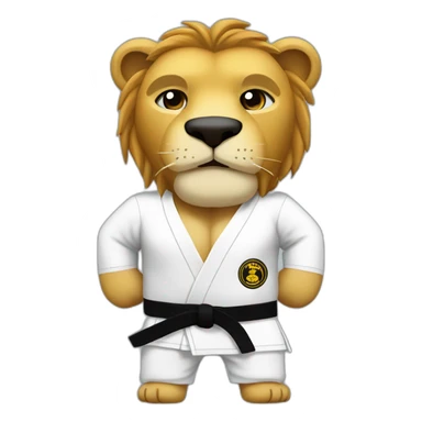 Jiu-Jitsu lion black belt sticker