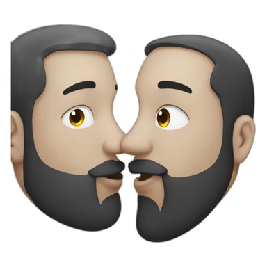 Man with beard kissing a chubby man sticker