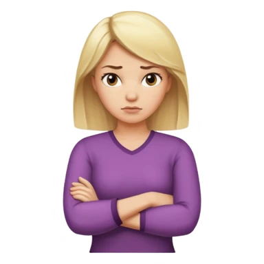 Blonde woman with arms crossed in disapproval sticker