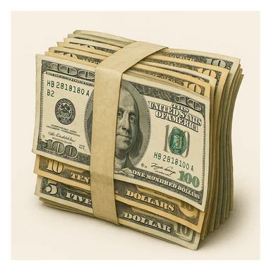 A bundle of dollars sticker