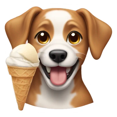 Dog eating ice crean sticker