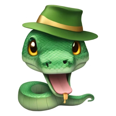 Cute snake in a New Year's hat sticker