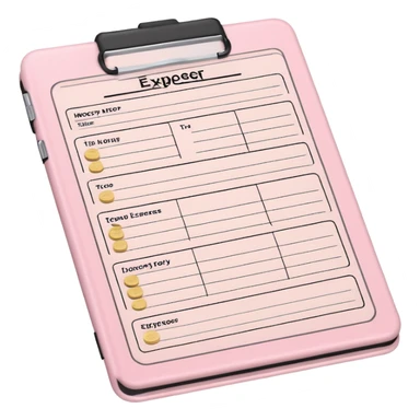 Light Pale Pink household Money Expenses tracker Documents paper sticker
