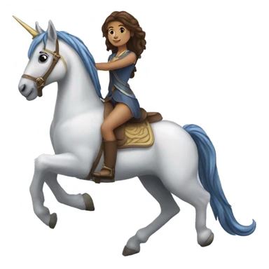 Cendrine sur une licorne sticker