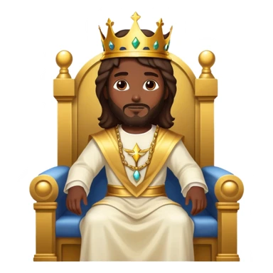 Dark skin Jesus heavenly Throne with just a Gold crown no jewelry  sticker