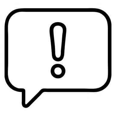 outlined exclamation mark in a speech bubble icon sticker