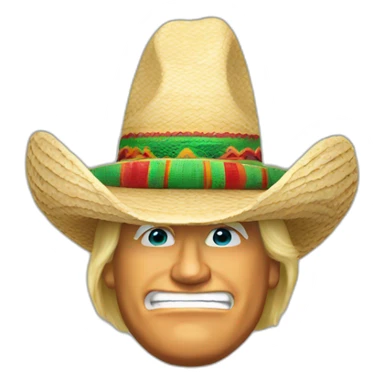 Donald Trump with a mexican hat sticker