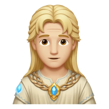Adonis, God of Beauty from Gods and Goddesses with long golden blonde hair, cream outfit sticker